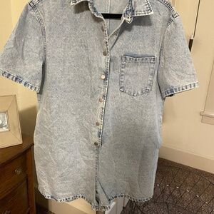 Denim shorts romper NWOT